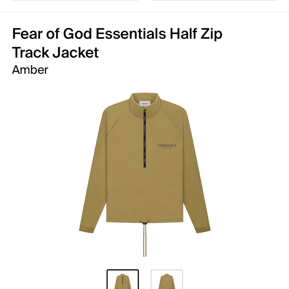 Fear of god essentials-half zip track jacket (amber) brand new with tags size XL